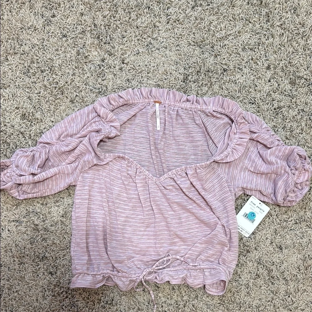 Free People Lavender Off-Shoulder Top‎ size small NWT boho cottagecore purple